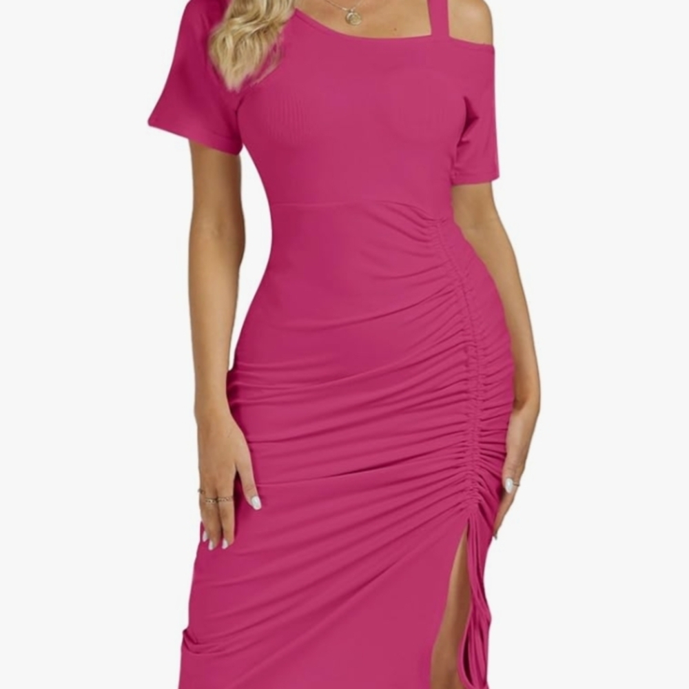 Elegant Pink Off-Shoulder Dress